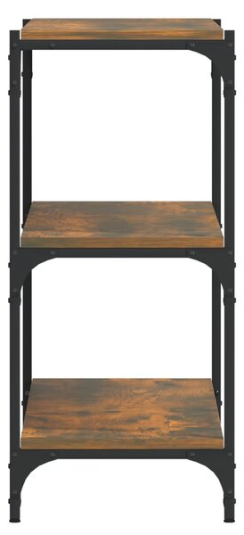 Füstös tölgy színű fa és acél könyvszekrény 100 x 33 x 70,5 cm
