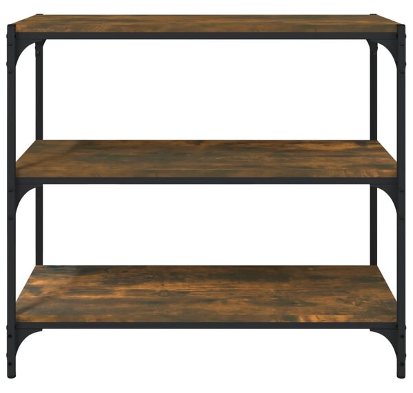 Füstös tölgy szerelt fa és acél könyvszekrény 80 x 33 x 70,5 cm