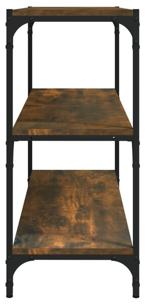 Füstös tölgy szerelt fa és acél könyvszekrény 80 x 33 x 70,5 cm