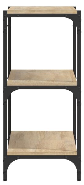 Sonoma tölgy színű fa és acél könyvszekrény 100 x 33 x 70,5 cm