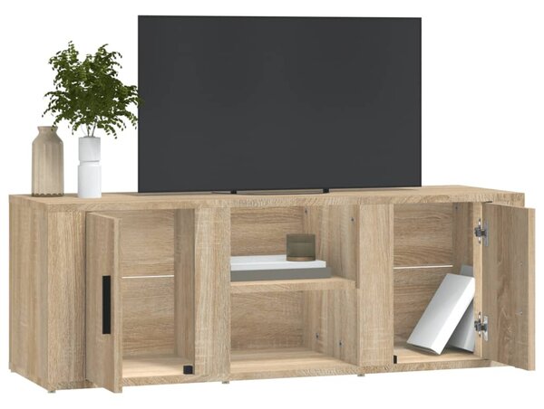 Sonoma tölgyszínű szerelt fa TV-szekrény 100x31,5x35 cm