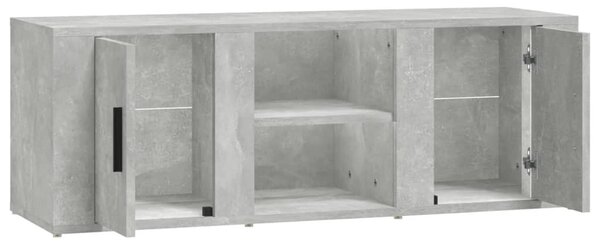 Betonszürke szerelt fa TV-szekrény 100 x 31,5 x 35 cm