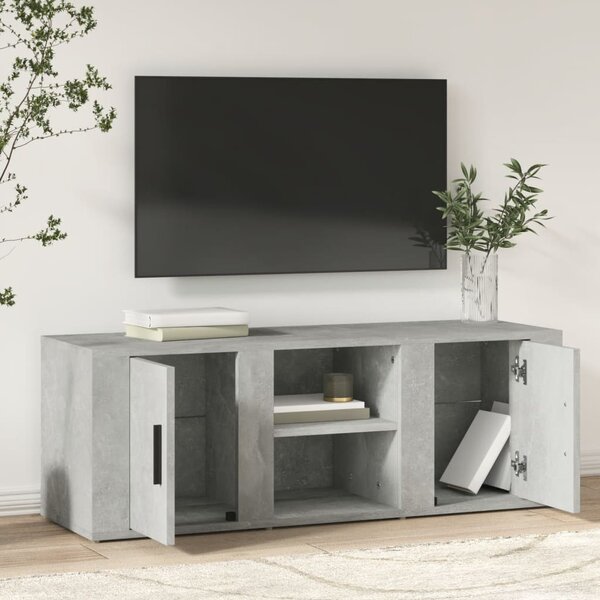 Betonszürke szerelt fa TV-szekrény 100 x 31,5 x 35 cm