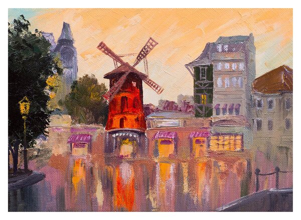 Kép - Moulin rouge, Párizs, Franciaország (üvegen) (70x50 cm)