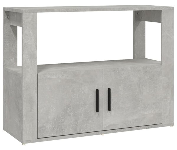 Betonszürke szerelt fa tálalószekrény 80x30x60 cm