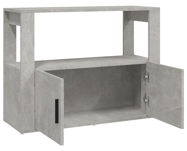 Betonszürke szerelt fa tálalószekrény 80x30x60 cm