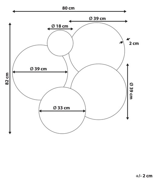 Falitükör CLAIS 82 cm 80 cm Ezüst