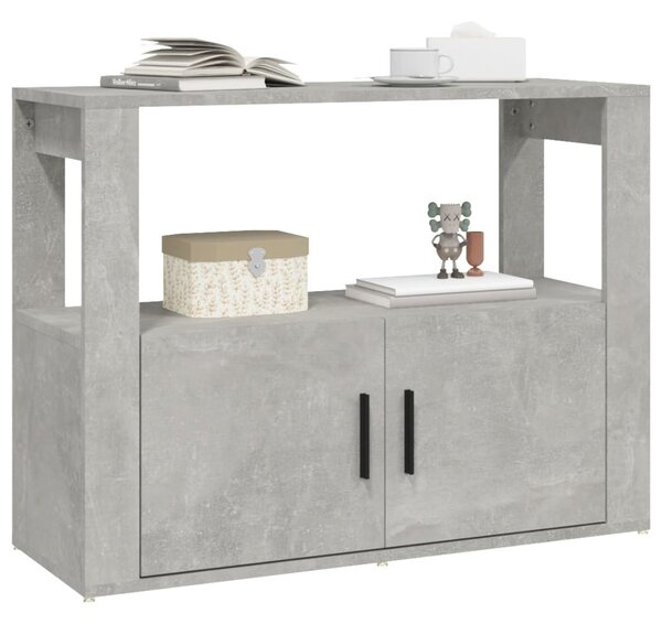 Betonszürke szerelt fa tálalószekrény 80x30x60 cm