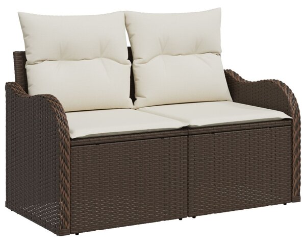 Kerti Kanapé Szett párnával tárolóval 8 pcs Barna Poly Rattan
