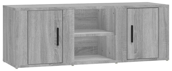 Szürke sonoma színű szerelt fa TV-szekrény 100x31,5x35 cm