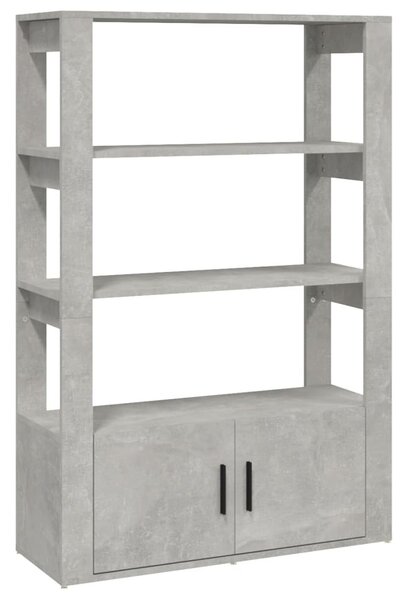 Betonszürke szerelt fa tálalószekrény 80x30x119,5 cm