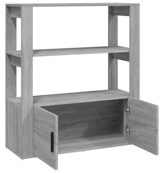 Szürke sonoma színű szerelt fa tálalószekrény 80x30x90 cm