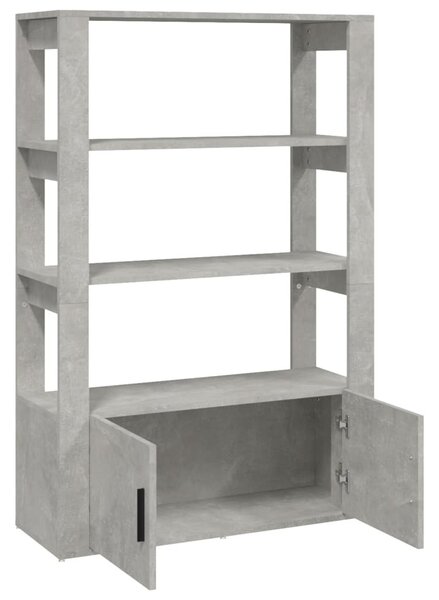 Betonszürke szerelt fa tálalószekrény 80x30x119,5 cm