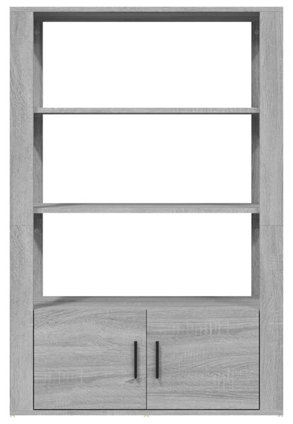 Szürke sonoma színű szerelt fa tálalószekrény 80x30x119,5 cm