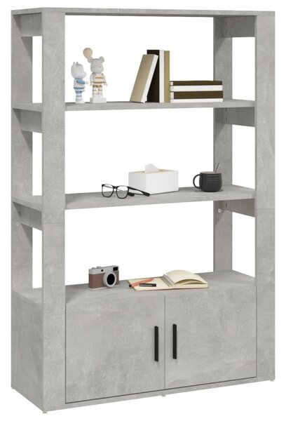 Betonszürke szerelt fa tálalószekrény 80x30x119,5 cm