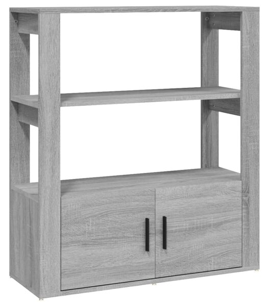 Szürke sonoma színű szerelt fa tálalószekrény 80x30x90 cm