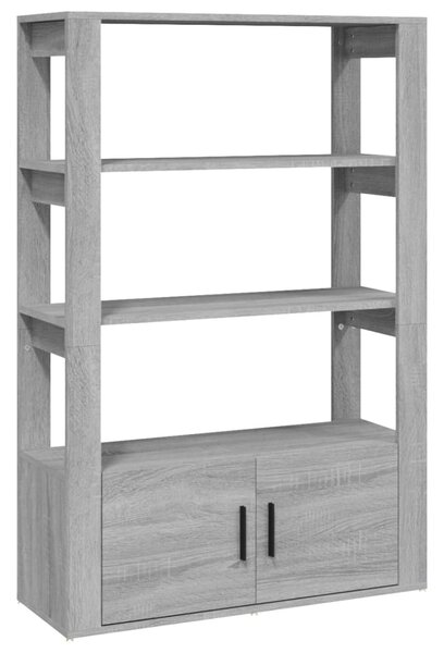 Szürke sonoma színű szerelt fa tálalószekrény 80x30x119,5 cm
