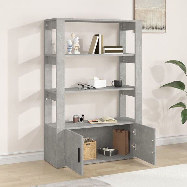 Betonszürke szerelt fa tálalószekrény 80x30x119,5 cm