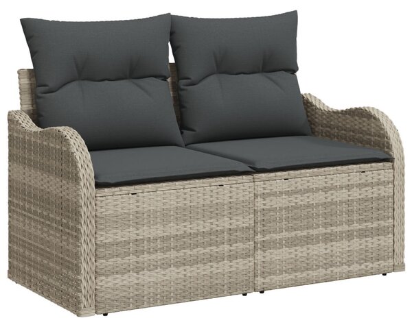 VidaXL Kültéri étkező szett párnával 5 pcs Világosszürke Poli rattan