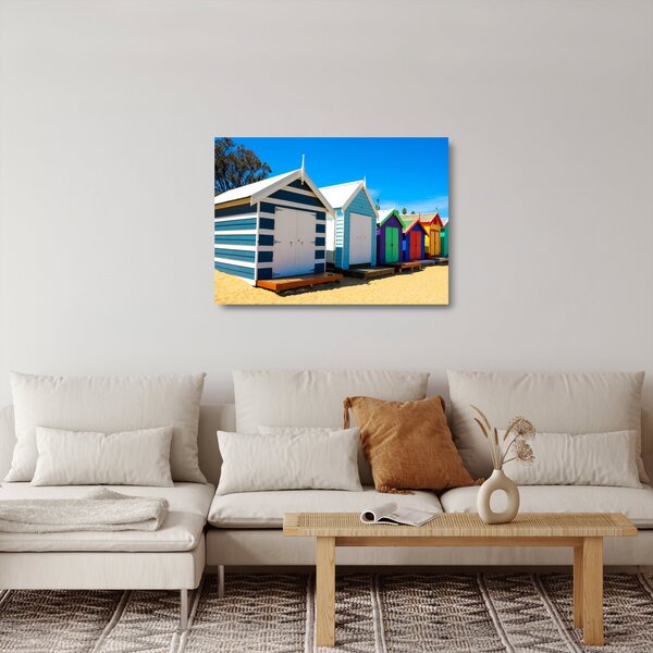 Kép - Brighton Beach, Melbourne, Ausztrália (üvegen) (70x50 cm)