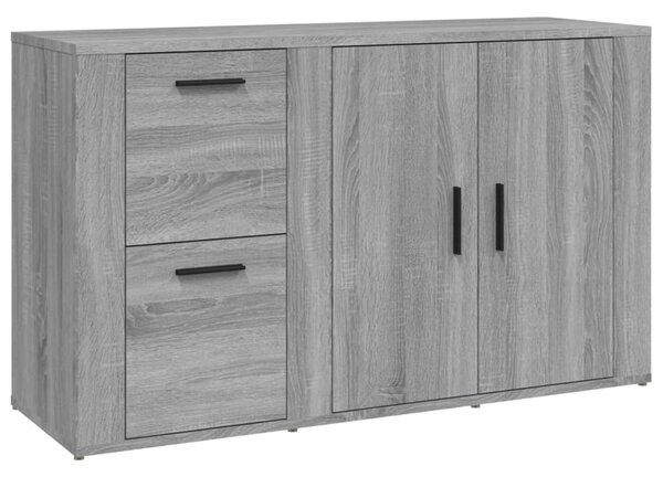 Szürke sonoma színű szerelt fa tálalószekrény 100x33x59,5 cm