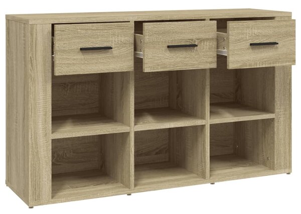 Sonoma tölgy színű szerelt fa tálalóasztal 100x30x59,5 cm