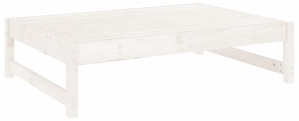 Fehér tömör fenyőfa kerti lábzsámoly párnával 120x80 cm