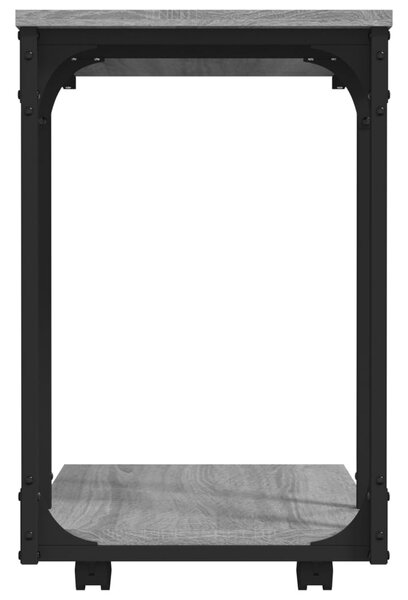Szürke sonoma színű szerelt fa kerekes kisasztal 50x35x55,5 cm