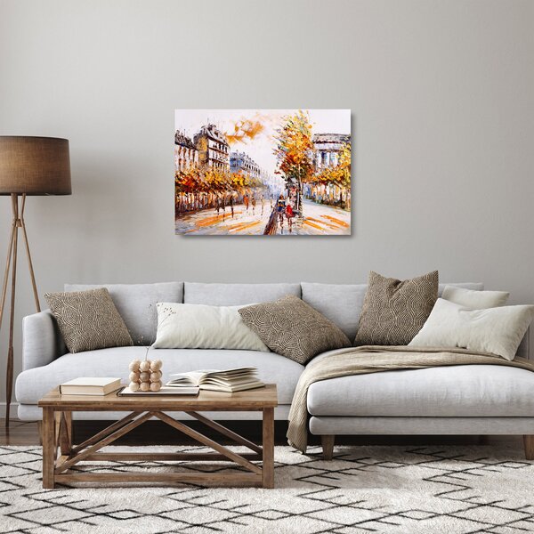 Kép - Utca Párizsban (üvegen) (70x50 cm)