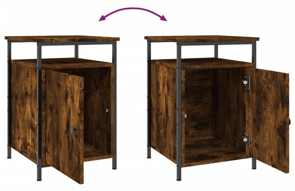 Füstös tölgy színű szerelt fa éjjeliszekrény 40 x 42 x 60 cm