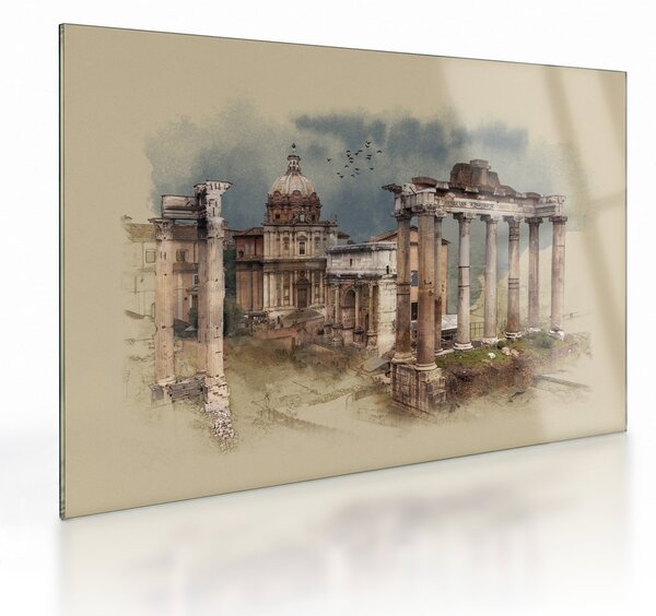 Kép - Forum Romanum, Róma, Olaszország (üvegen) (70x50 cm)