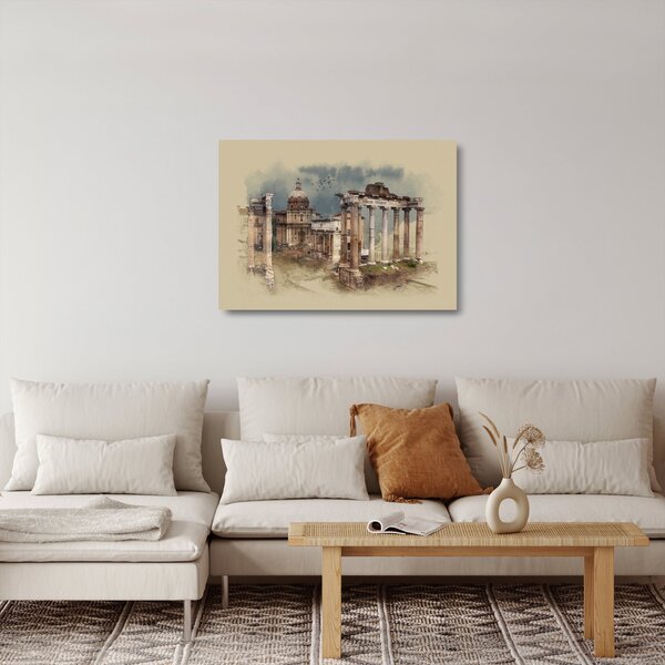 Kép - Forum Romanum, Róma, Olaszország (üvegen) (70x50 cm)