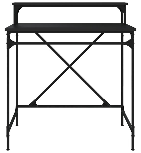 Fekete szerelt fa és vas íróasztal 80 x 50 x 90 cm