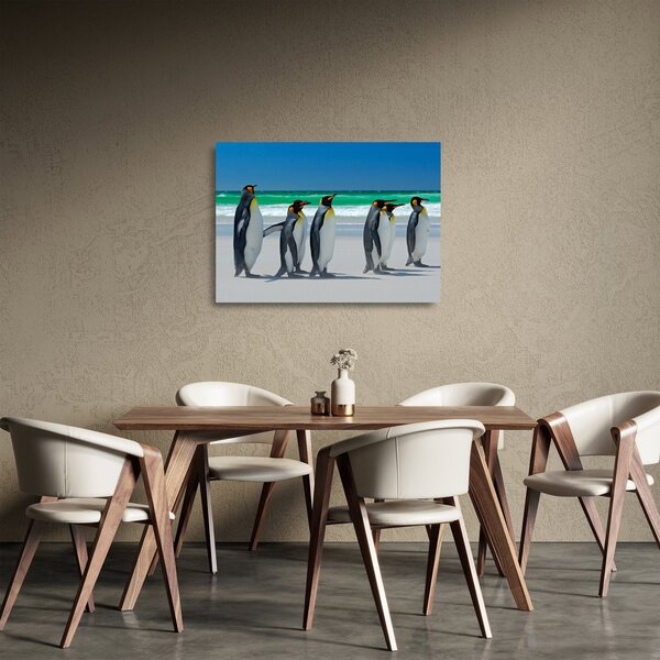 Kép - A Királyi pingvinek csoportja (üvegen) (70x50 cm)