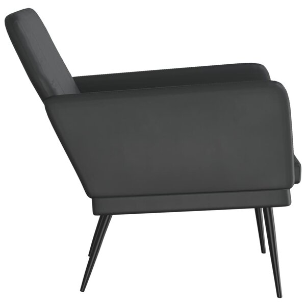 Fekete műbőr fotel 61 x 78 x 80 cm