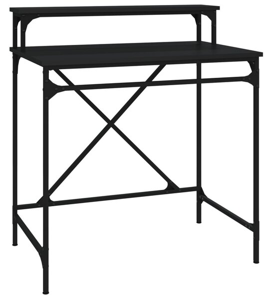 Fekete szerelt fa és vas íróasztal 80 x 50 x 90 cm
