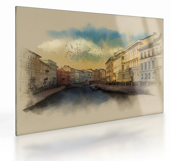Kép - Moyka, folyó, St. Petersburg, Oroszország (üvegen) (70x50 cm)