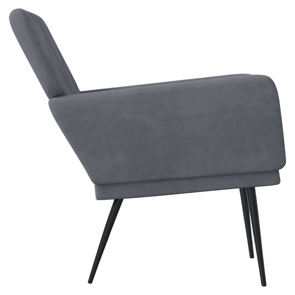 Sötétszürke bársonyfotel 62x79x79 cm
