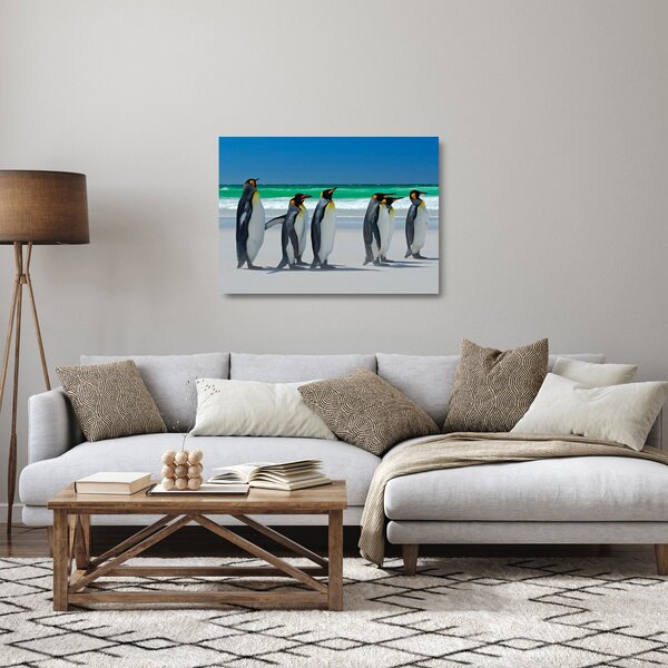 Kép - A Királyi pingvinek csoportja (üvegen) (70x50 cm)