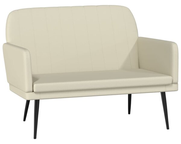 Krémszínű műbőr pad 107 x 80 x 81 cm