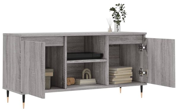 Szürke sonoma színű szerelt fa TV-szekrény 104x35x50 cm