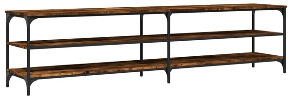 Füstös tölgy színű szerelt fa és fém TV-szekrény 200x30x50 cm