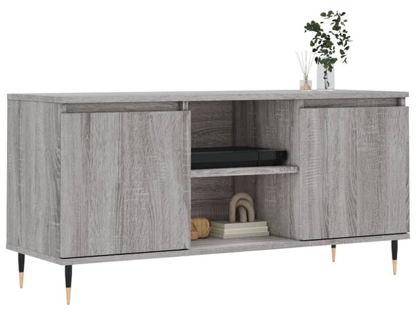 Szürke sonoma színű szerelt fa TV-szekrény 104x35x50 cm
