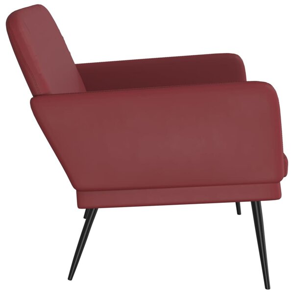 Bordó műbőr pad 107 x 80 x 81 cm