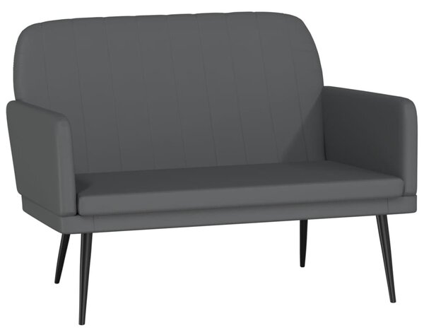 Szürke műbőr pad 107 x 80 x 81 cm