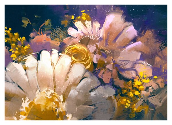 Virágok képe (üvegen) (70x50 cm)