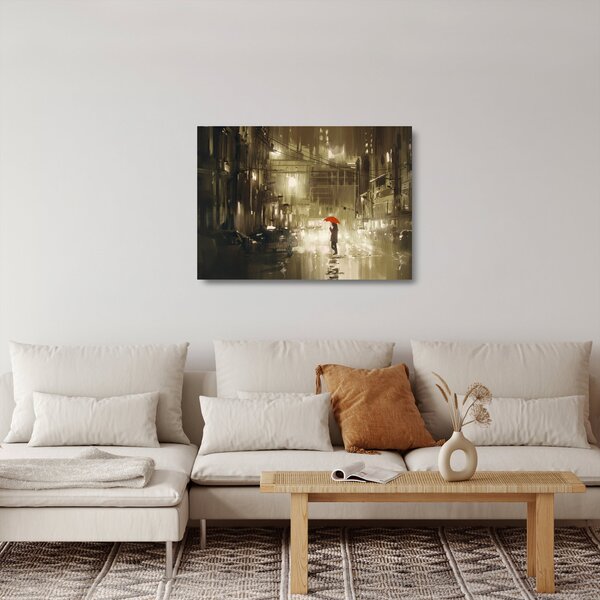 Kép - Nő egy esős éjszakán (üvegen) (70x50 cm)