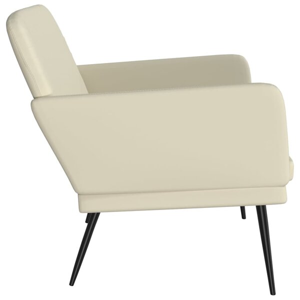 Krémszínű műbőr pad 107 x 80 x 81 cm