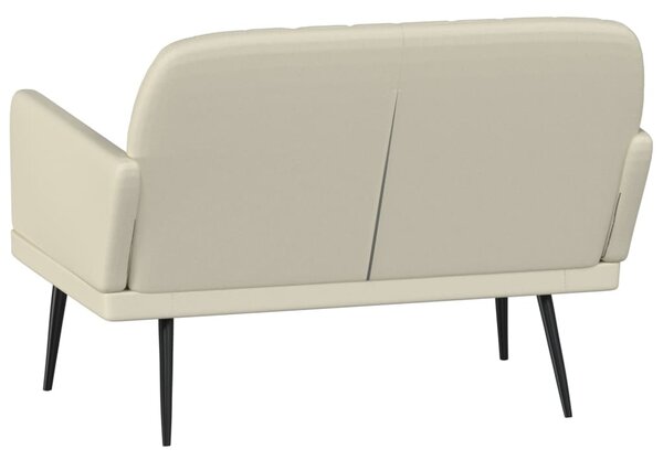 Krémszínű műbőr pad 107 x 80 x 81 cm