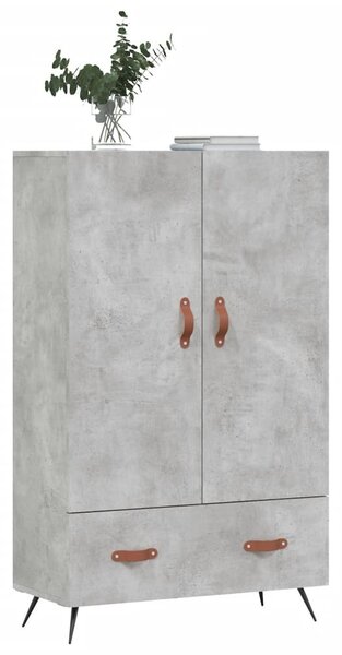 Betonszürke szerelt fa magasszekrény 69,5 x 31 x 115 cm